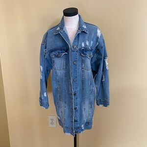 Leshop Light Blue Distressed Jean Jacket